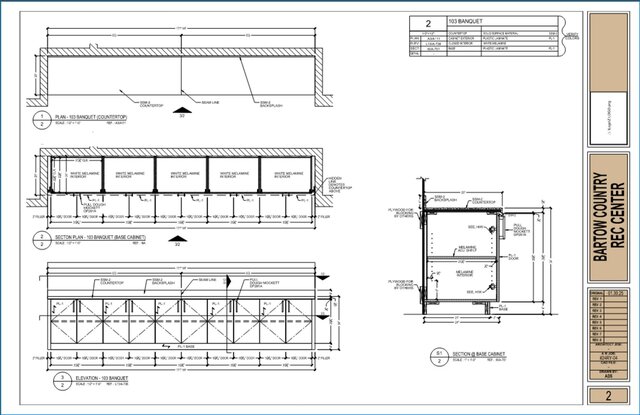 Millwork detailed shop drawings