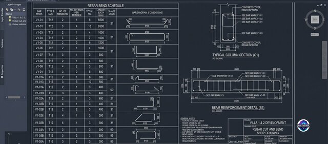 Precision Rebar Detailing & Bar Bending Schedules for Twin Residential Villas