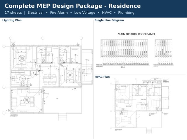 MEP Design Package - Residence (17 Sheets, Permit Set) – image 1 of 11
