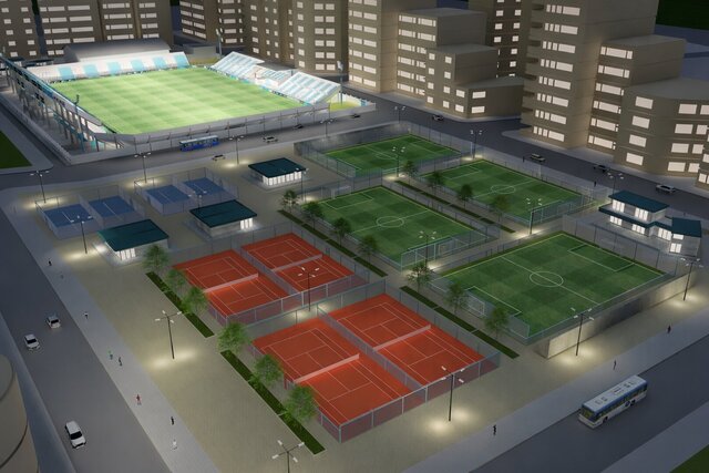 3D model of Football Stadium & Sports Complex