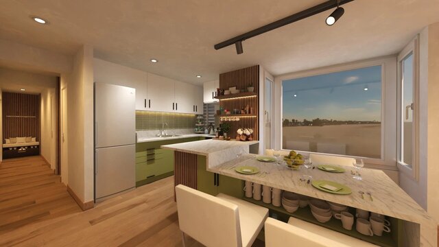Reñaca Apartment | Interior Design & Architectural Visualization – image 2 of 4