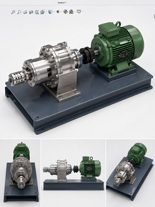 3D model of 15 kW Hidrodinamik Kavitasyon Reaktörü I 15 kW Hydrodynamic Cavitation Reactor