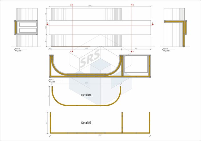 3D model of Custom Reception Desk Technical & Production Drawings