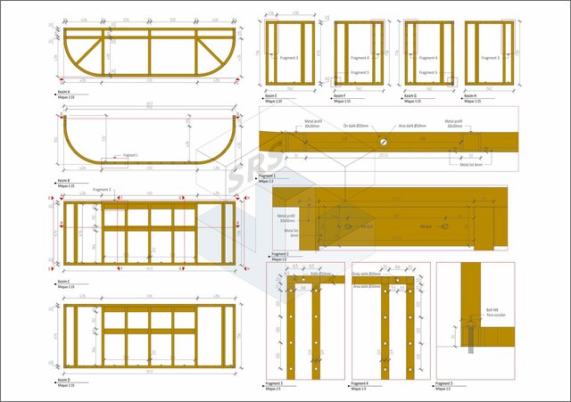 3D model of Custom Reception Desk Technical & Production Drawings