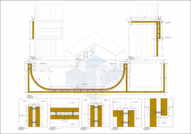 3D model of Custom Reception Desk Technical & Production Drawings