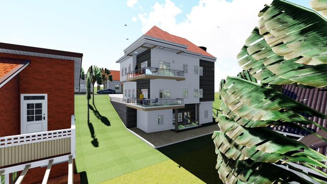 3D model of Modern Residential Building Design