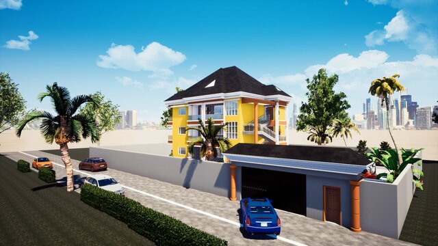 3D model of Modern Residential Building Design