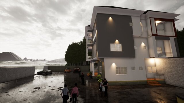 3D model of Modern Residential Building Design