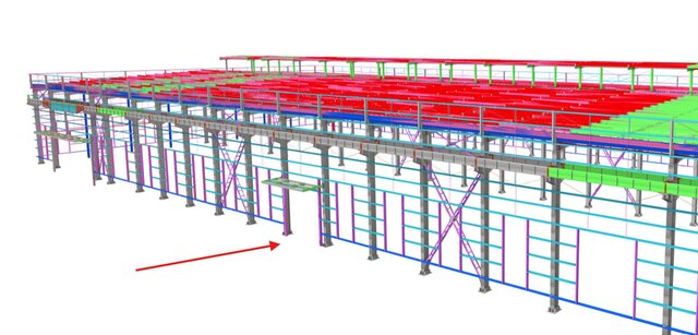 3D model of 6,875 m² Warehouse Structural Design & BOQ