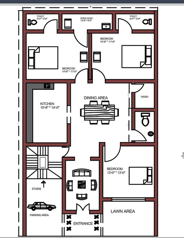 Modern Residential Floor Plan & Working Drawings Image