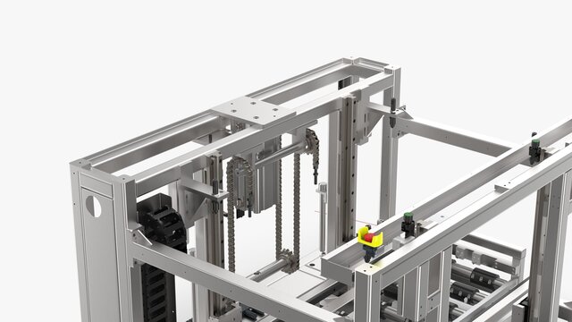 3D model of Heavy-Duty Chain Lift Conveyor System | Industrial Automation | CAD Design | heavy load chain lifting system