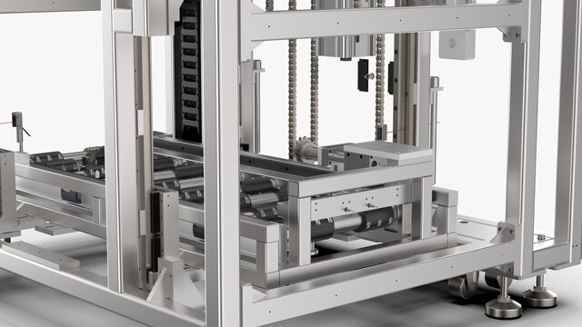 3D model of Heavy-Duty Chain Lift Conveyor System | Industrial Automation | CAD Design | heavy load chain lifting system