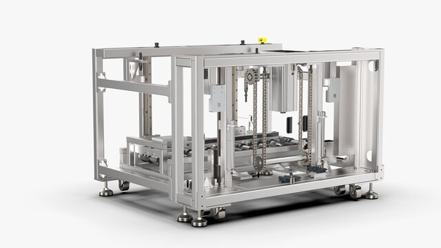 3D model of Heavy-Duty Chain Lift Conveyor System | Industrial Automation | CAD Design | heavy load chain lifting system