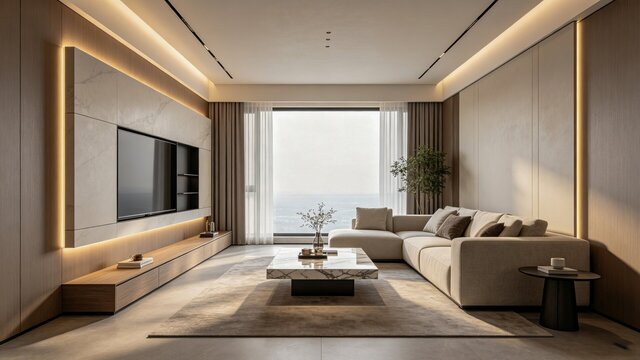 Contemporary Living Room Interior Render