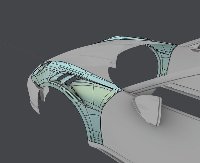 3D model of Porsche 911 custom wing