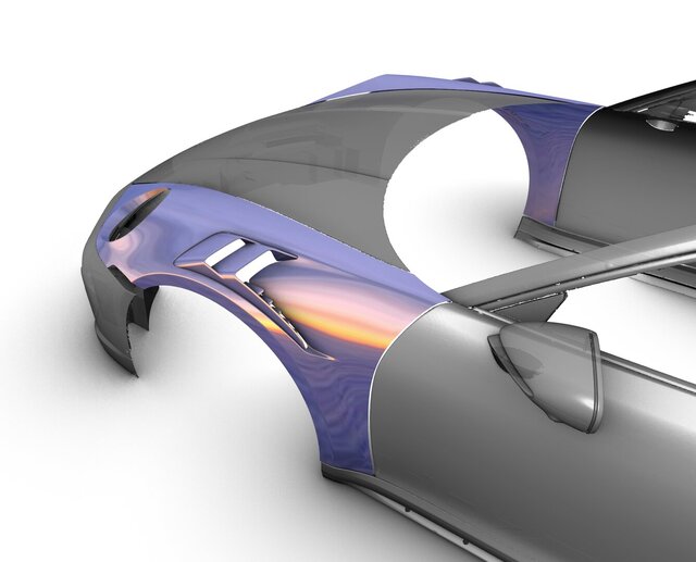 3D model of Porsche 911 custom wing