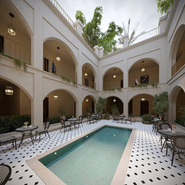 Courtyard Hotel Extension, Kyrenia | Guest Wing with Arcaded Courtyard and Pool – image 3 of 5