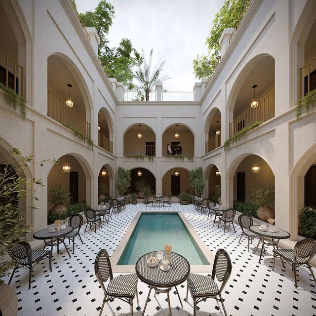 Courtyard Hotel Extension, Kyrenia | Guest Wing with Arcaded Courtyard and Pool – image 2 of 5