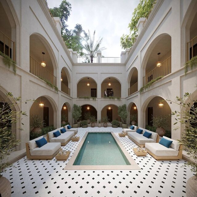 Courtyard Hotel Extension, Kyrenia | Guest Wing with Arcaded Courtyard and Pool – image 5 of 5