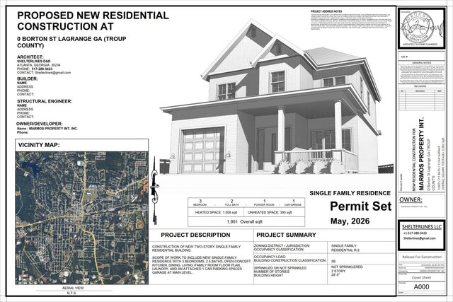 3D model of PERMIT PLANS SET FOR SINGLE FAMILY RESIDENCE - GA.