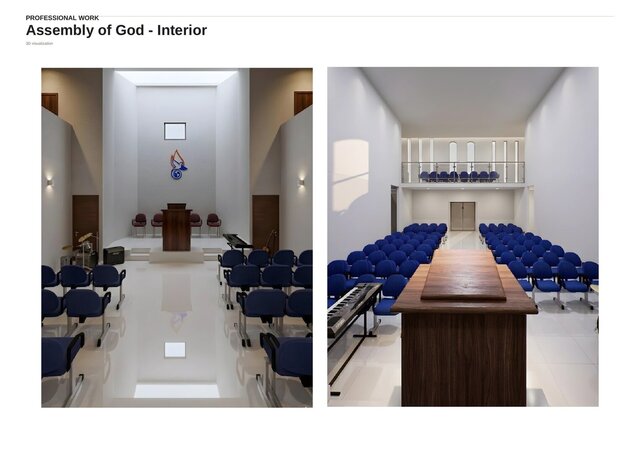 3D model of Assembly of God – Architectural Drafting & Visualization