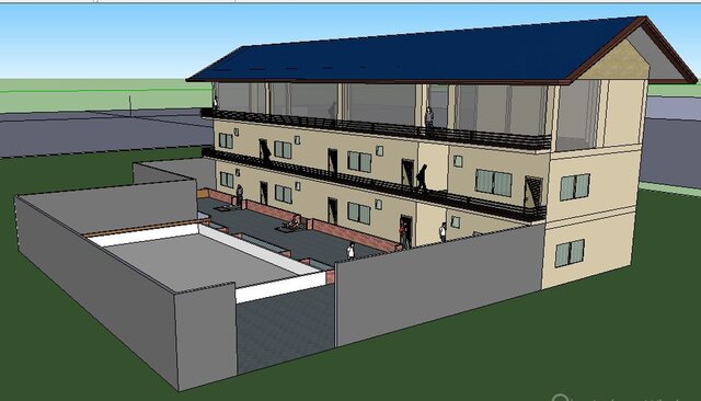 3D model of Modern Multi-Story Residential Building - 3D Architectural Visualization