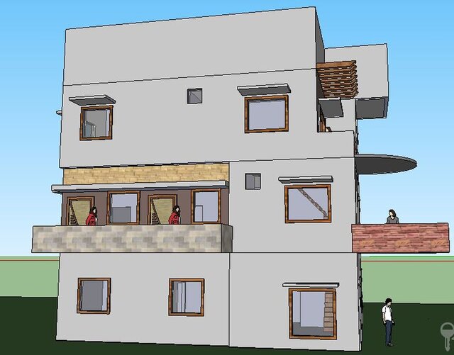 3D model of Modern Multi-Story Residential Building - 3D Architectural Visualization