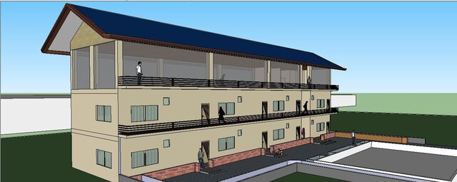 3D model of Modern Multi-Story Residential Building - 3D Architectural Visualization