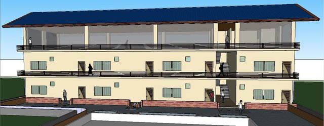 3D model of Modern Multi-Story Residential Building - 3D Architectural Visualization