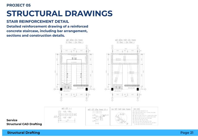 3D model of Structural Drawings – Reinforced Concrete Structure (Foundation, Columns, Beams, Slabs)