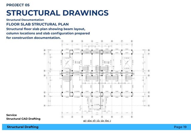 Structural Drawings – Reinforced Concrete Structure (Foundation, Columns, Beams, Slabs)