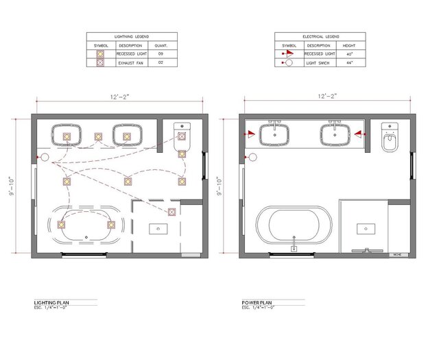 Master Bathroom CAD Drawing Set – Demolition, Layout & RCP Plans (AutoCAD)