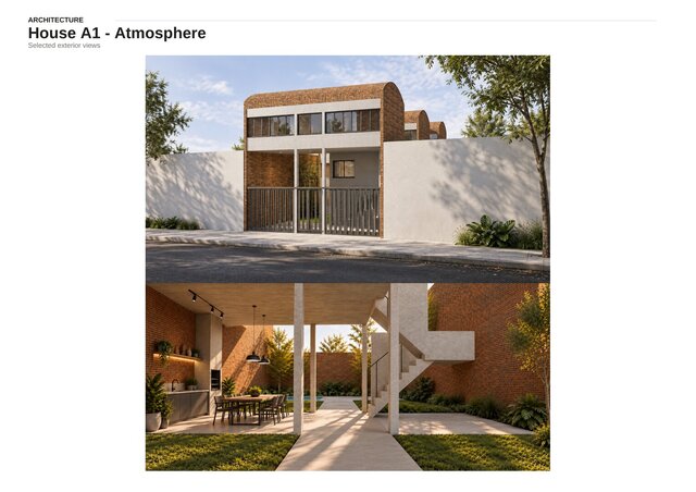 3D model of House A1 – Courtyard Residence