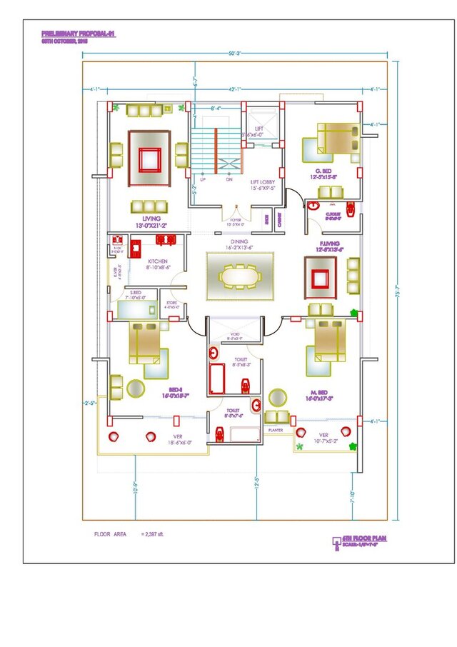 Design of a 10 Storied Apartment Building in Uttara, Dhaka. – image 14 of 25