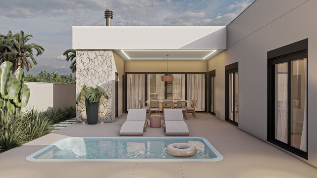 3D model of Residence with a concealed roof
