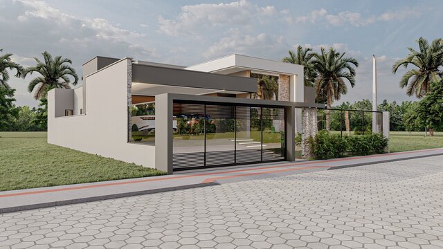 Residence with a concealed roof