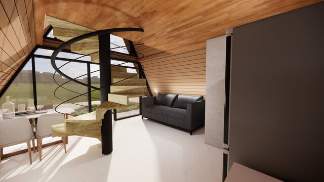 3D model of A-Frame Residential House | Architectural Design & Drafting