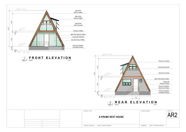 3D model of A-Frame Residential House | Architectural Design & Drafting