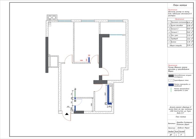3D model of Technical Drawings for apartment 99
