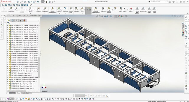 3D model of Batch Plant Conveyor & Hopper System – 3D CAD Assembly