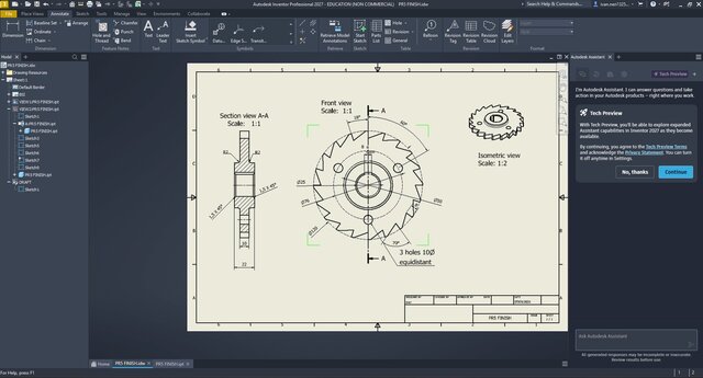 3D model of Chain Sprocket - 3D CAD Modeling & Techanical Drawing