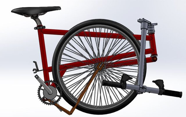 3D model of Folding bicycle and subparts