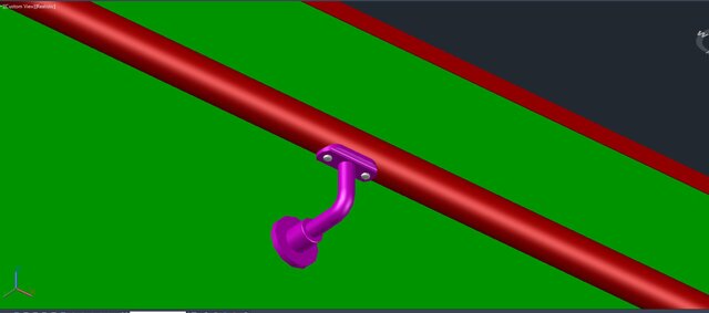 3D model of Commercial & Residential Glass & Steel Railing System Drawings