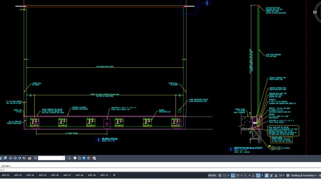 3D model of Commercial & Residential Glass & Steel Railing System Drawings