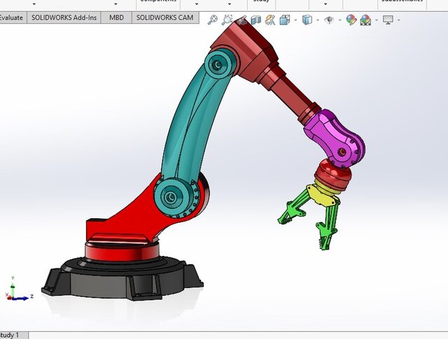 3D model of Industrial Robot Arm 3D modeling