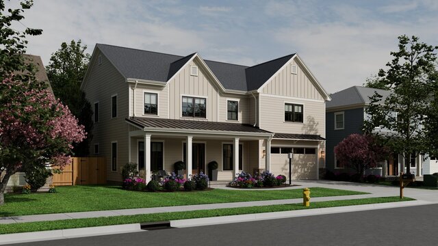 American Suburban House – Photoreal 4K Exterior & Interior Renders (sample project) – image 2 of 6