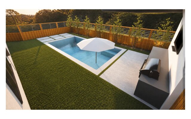 3D model of Residential Pool Visualization Portfolio | Revit, Lighting & Permit Plans