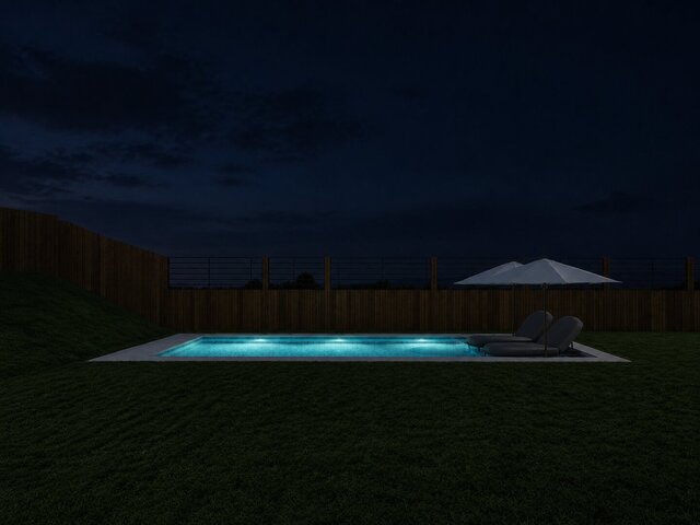3D model of Residential Pool Visualization Portfolio | Revit, Lighting & Permit Plans