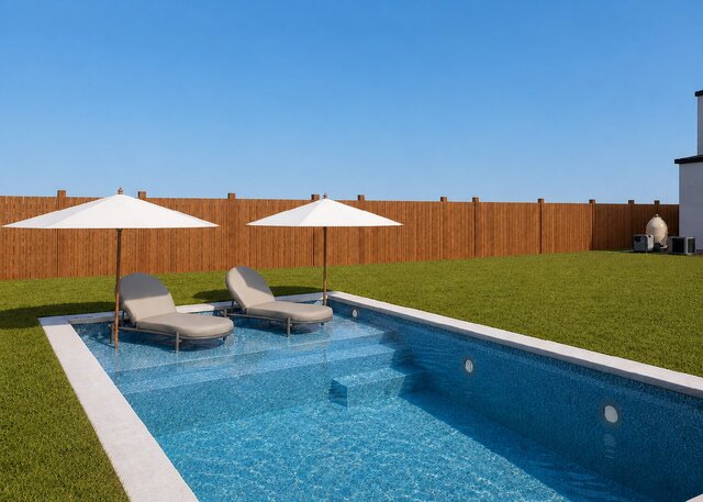 3D model of Residential Pool Visualization Portfolio | Revit, Lighting & Permit Plans
