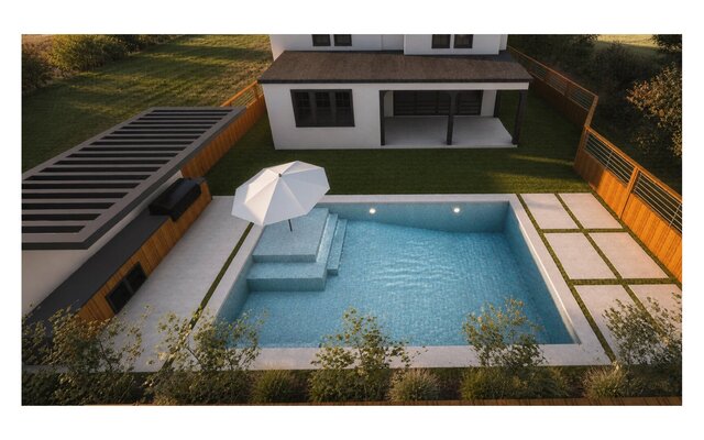 3D model of Residential Pool Visualization Portfolio | Revit, Lighting & Permit Plans